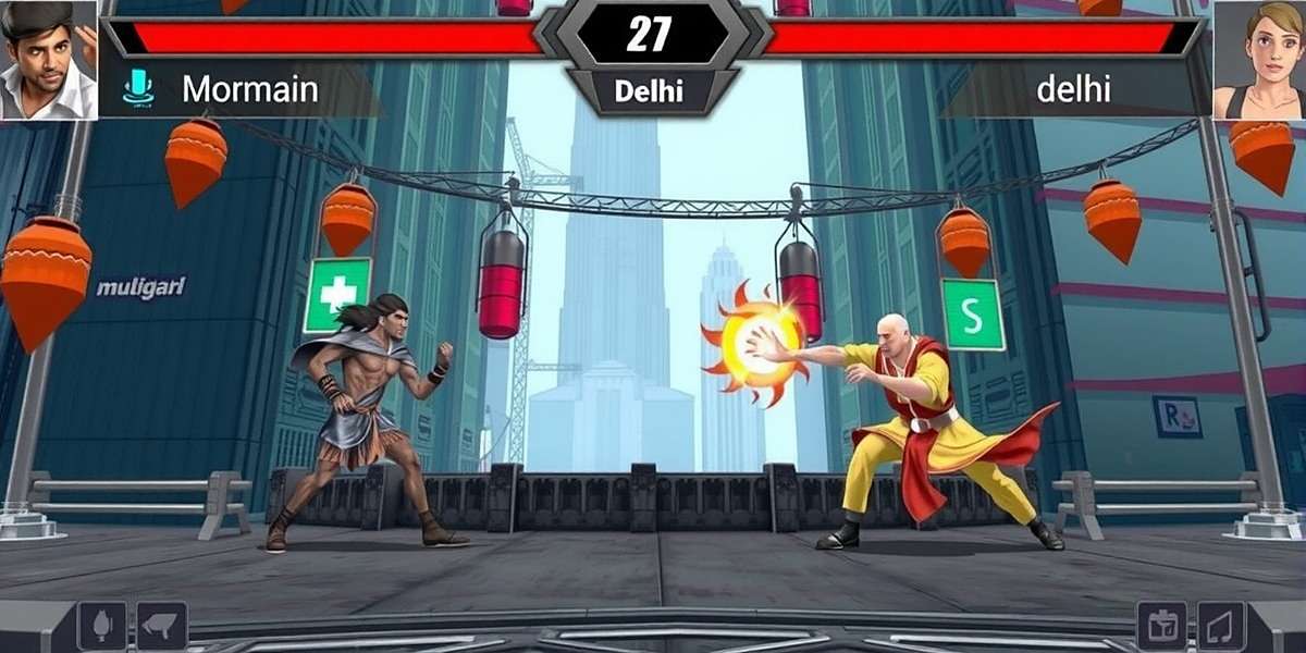 City Champs Gameplay - Urban Battle Arena City Champs gameplay screenshot showing Mumbai and Delhi characters battling in an urban arena